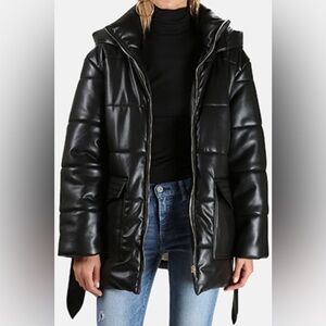 Nanushka Lenox Black Puffer Jacket XS